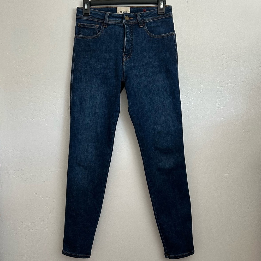 Sezane High-Rise Model Dark Blue Skinny Jeans